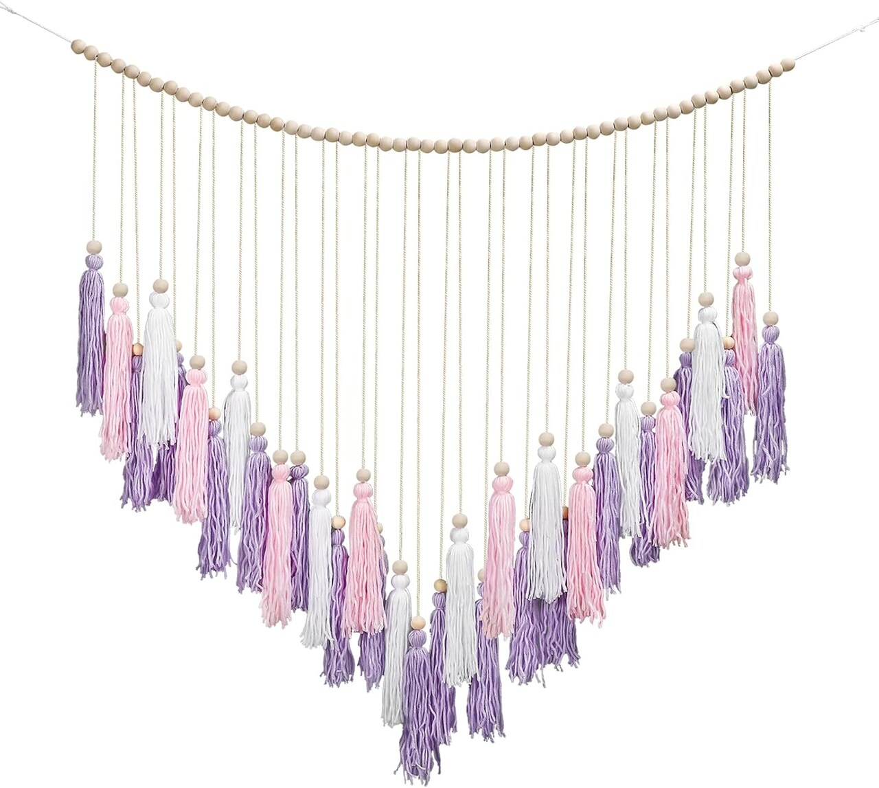 Pink & Purple Macrame Hanging Boho Wall décor (41" W x 32" H)